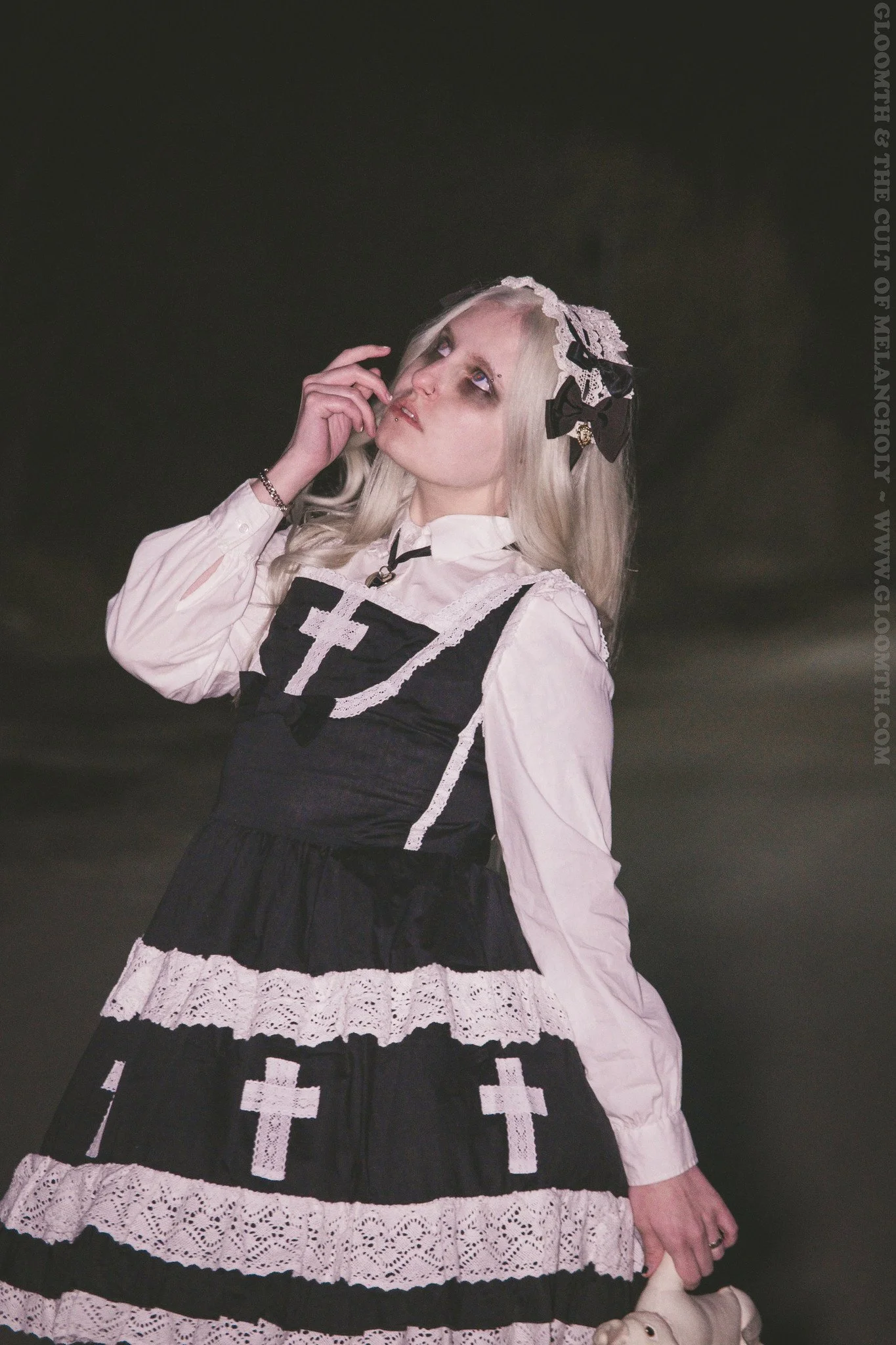 Church Gothic Lolita Jumperskirt with Lace Crosses — Gloomth